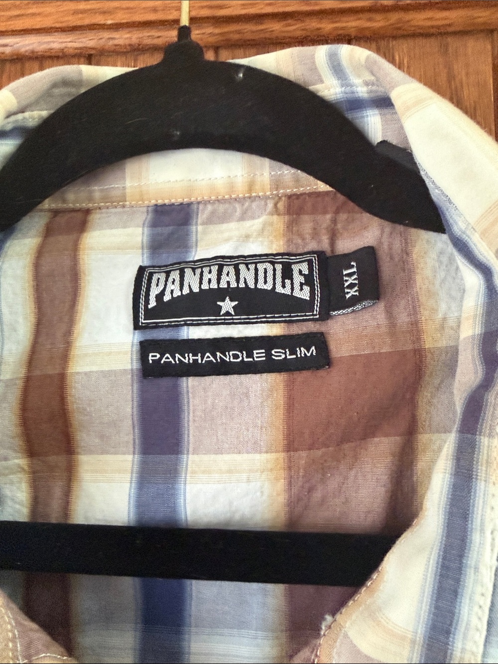 Panhandle Slim Men's Plaid Button-Down Western Shirt in Brown, Blue, Cream - Picture 2 of 9